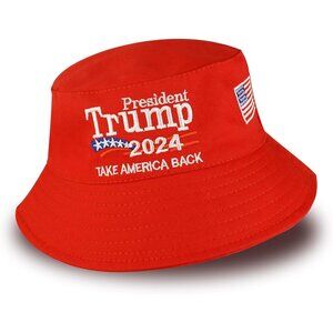 Trump 2024 Bucket Hat Summer Hat Beach Sun Hat for Men & Women Red